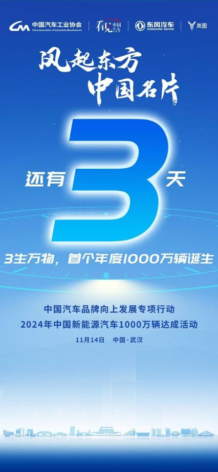 2024年中国新能源汽车1000万辆达成活动将在武汉举行